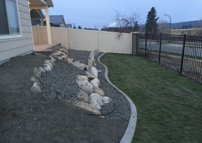 patio with granite gravel pathway