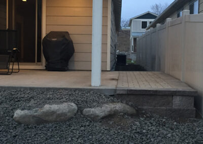 patio with granite gravel pathway